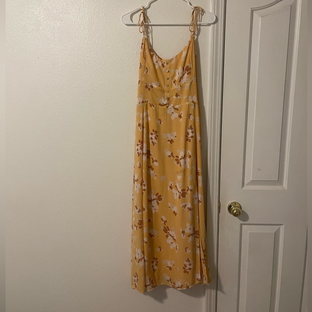 Abercrombie Yellow Floral Midi Dress